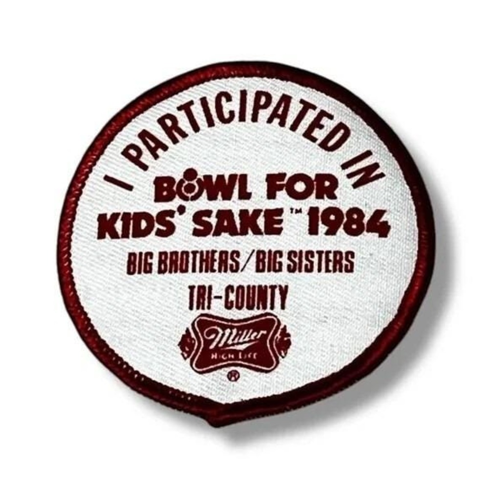 I Participated in Bowl for Kids Sake 1984 Big Bros Big Sis Vtg Bowling Patch EBX